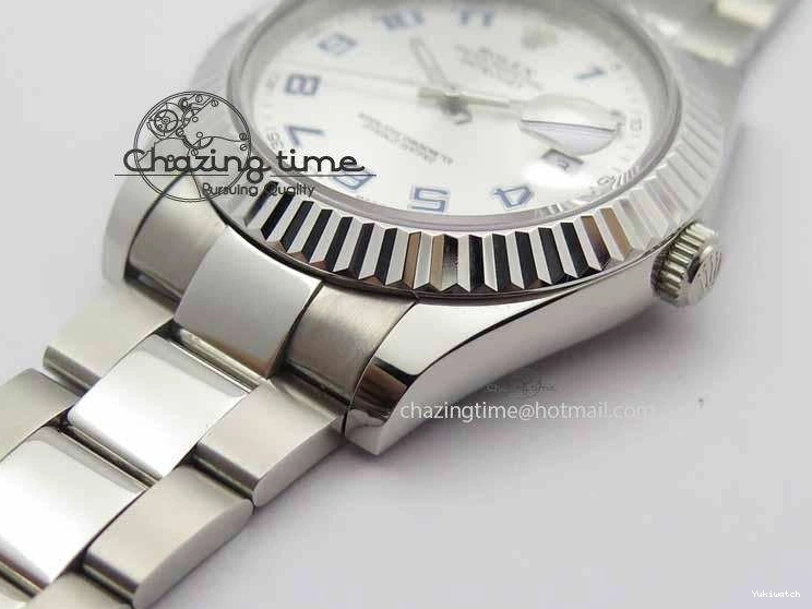 41mm Blue Maker SS Dial SA3136 Bracelet Arabic Silver SS Best On BP 116334 Edition II DateJust 0223